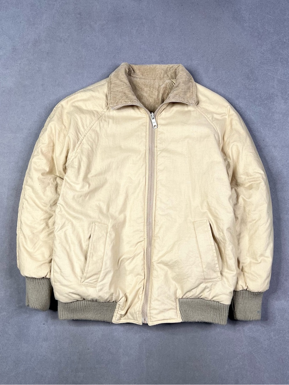 Vintage Men's Bomber Jacket in Beige